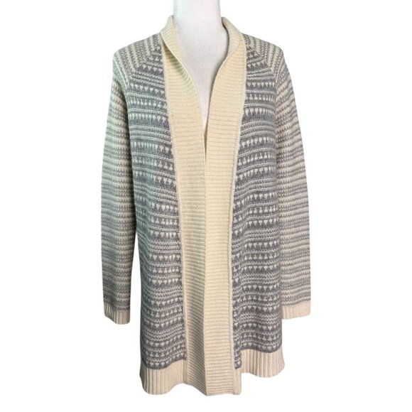 Neiman Marcus 100% Cashmere Collection Open Front Striped Pattern Womens Size SM - Picture 2 of 8